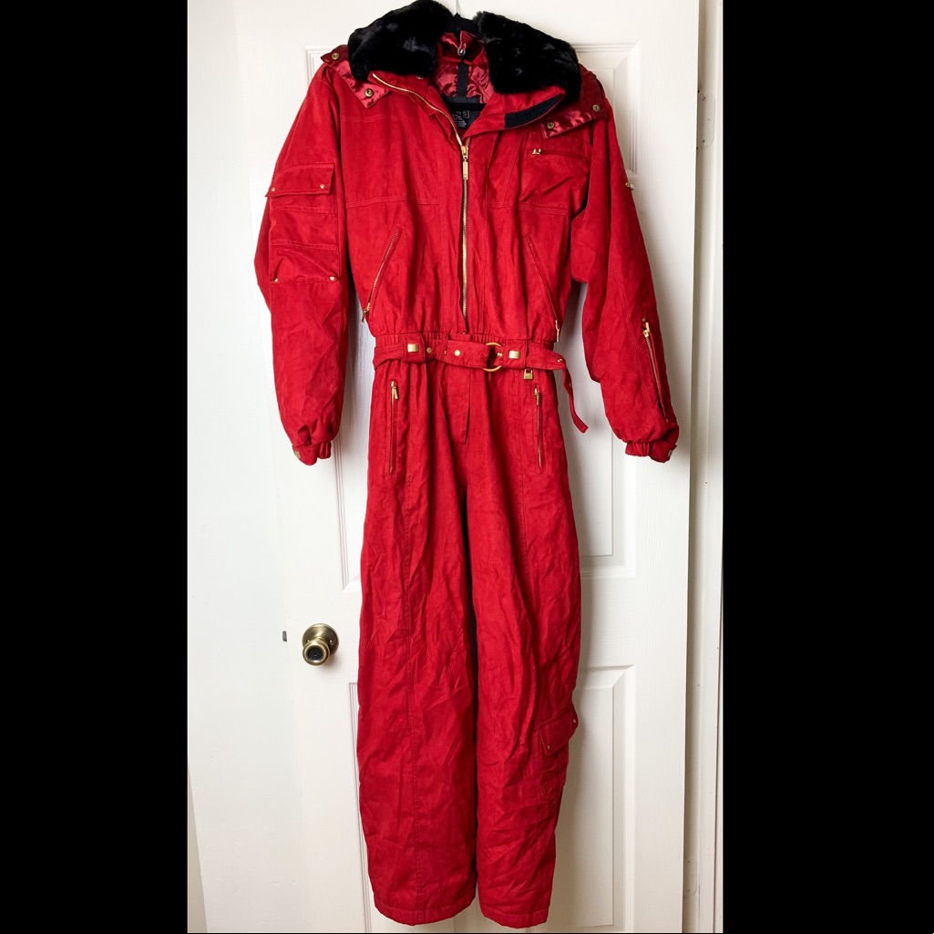 Nils Red Faux Fur Skisuit Women’s 6